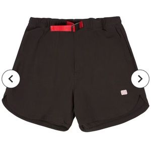 NWT - Topo Designs River Shorts, Black, size L, 4.5 inch inseam.